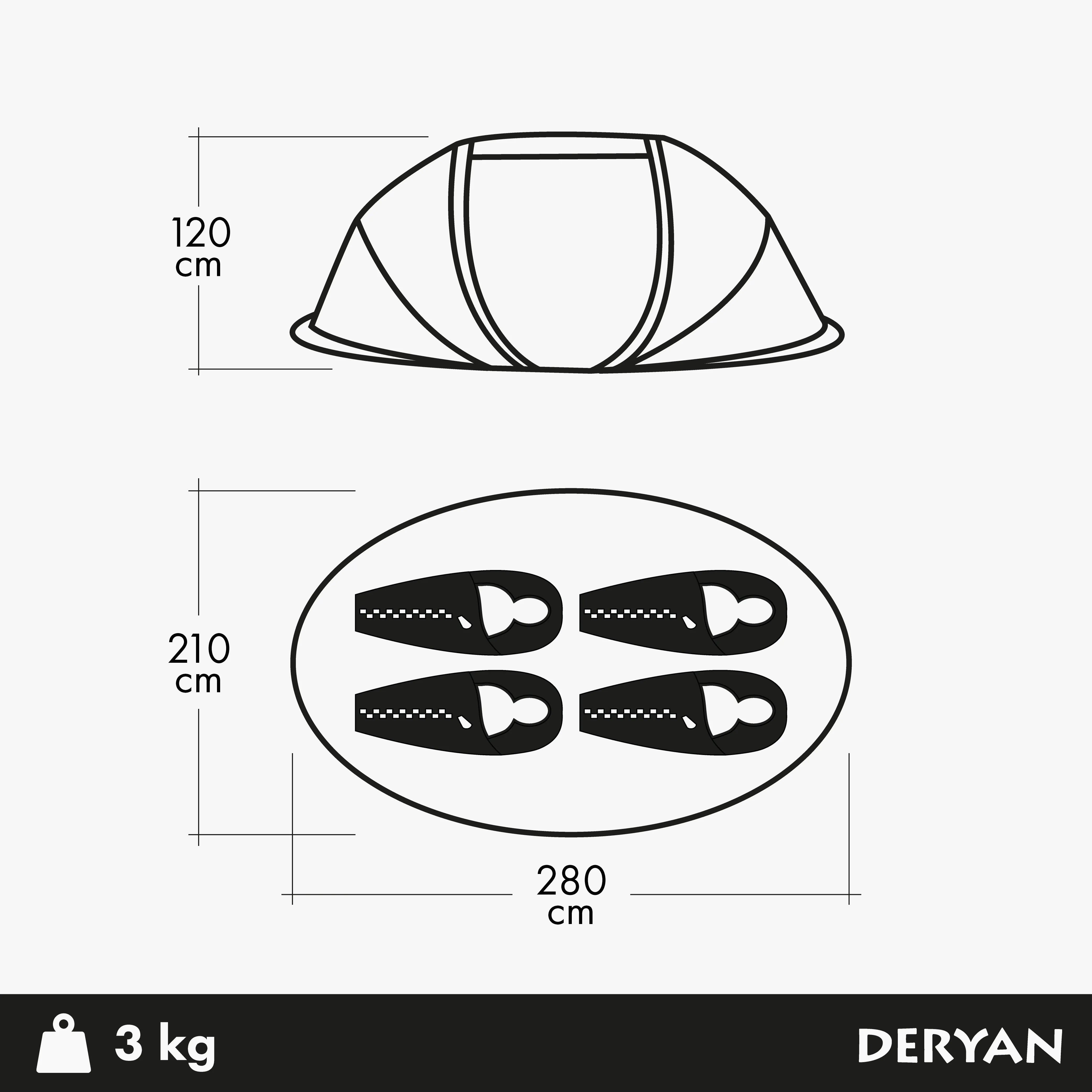 Tenda pop-up - Colonna d'acqua 8000MM - Sabbia