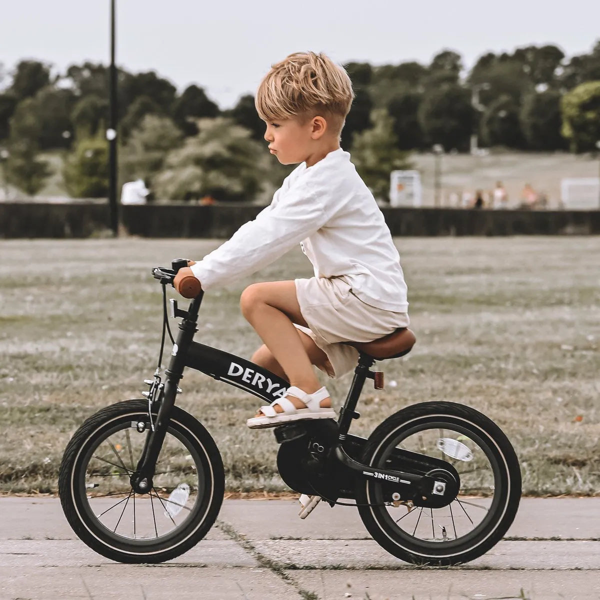 Bicicletta di lusso per bambini da 12 pollici - 3 in 1 - bici da passeggio Rosa