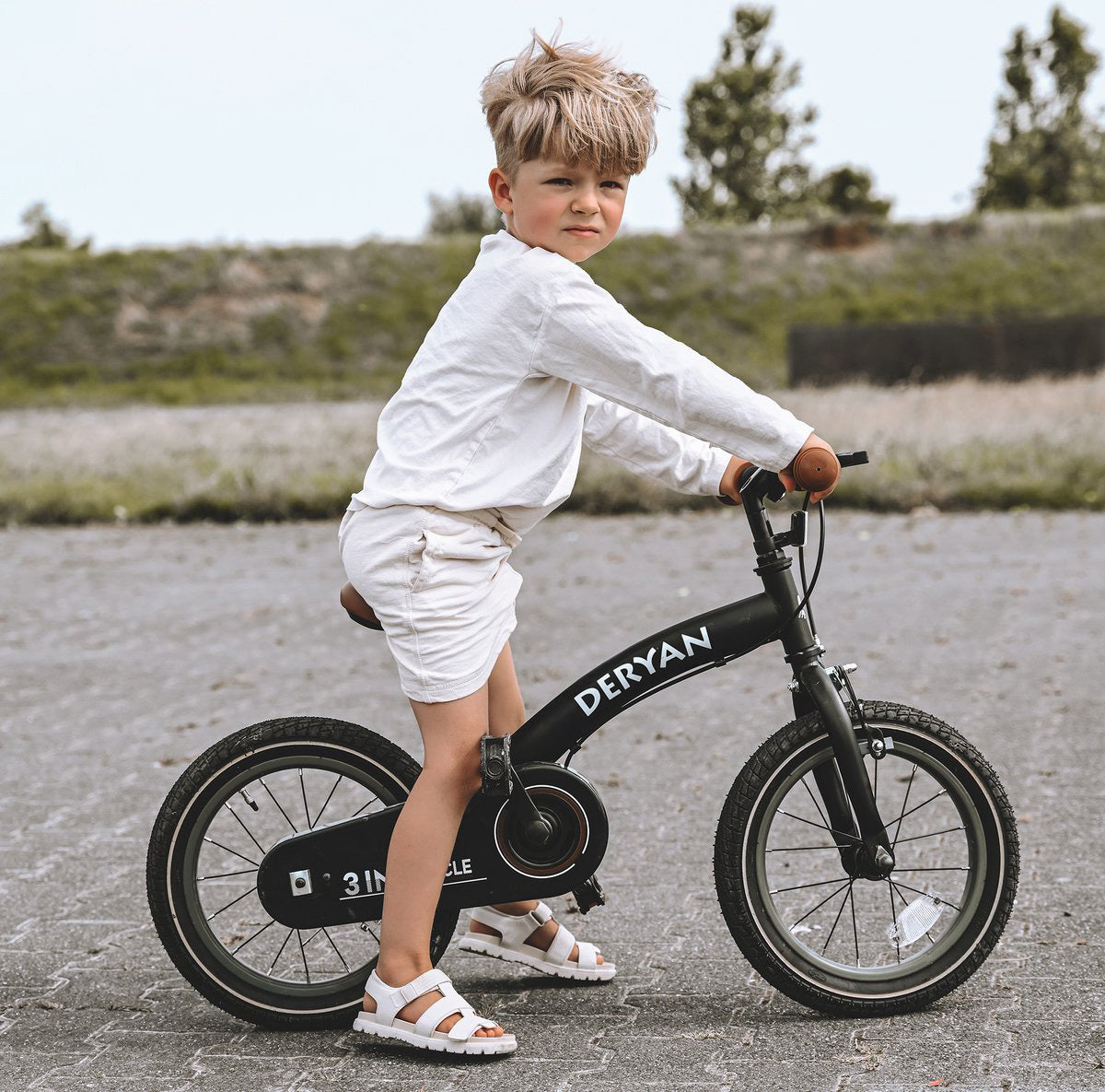 Bicicletta di lusso per bambini da 14 pollici - 3 in 1 - balance bike - Rosa