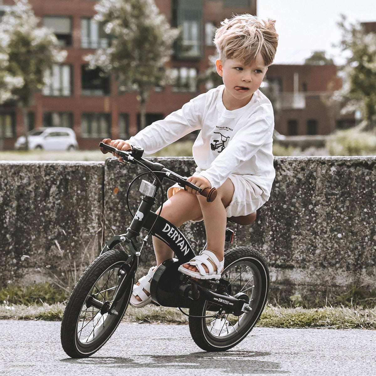 Bicicletta di lusso per bambini da 12 pollici - 3 in 1 - bici da passeggio Rosa