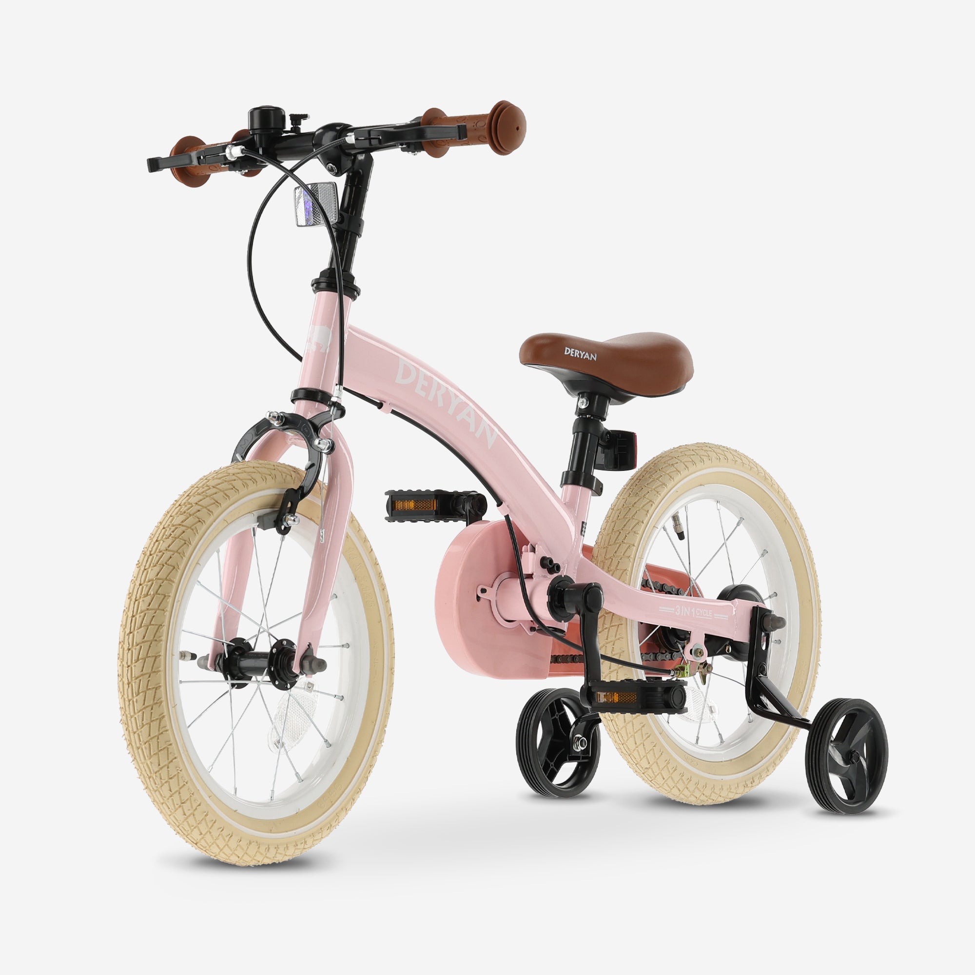 Bicicletta di lusso per bambini da 14 pollici - 3 in 1 - balance bike - Rosa