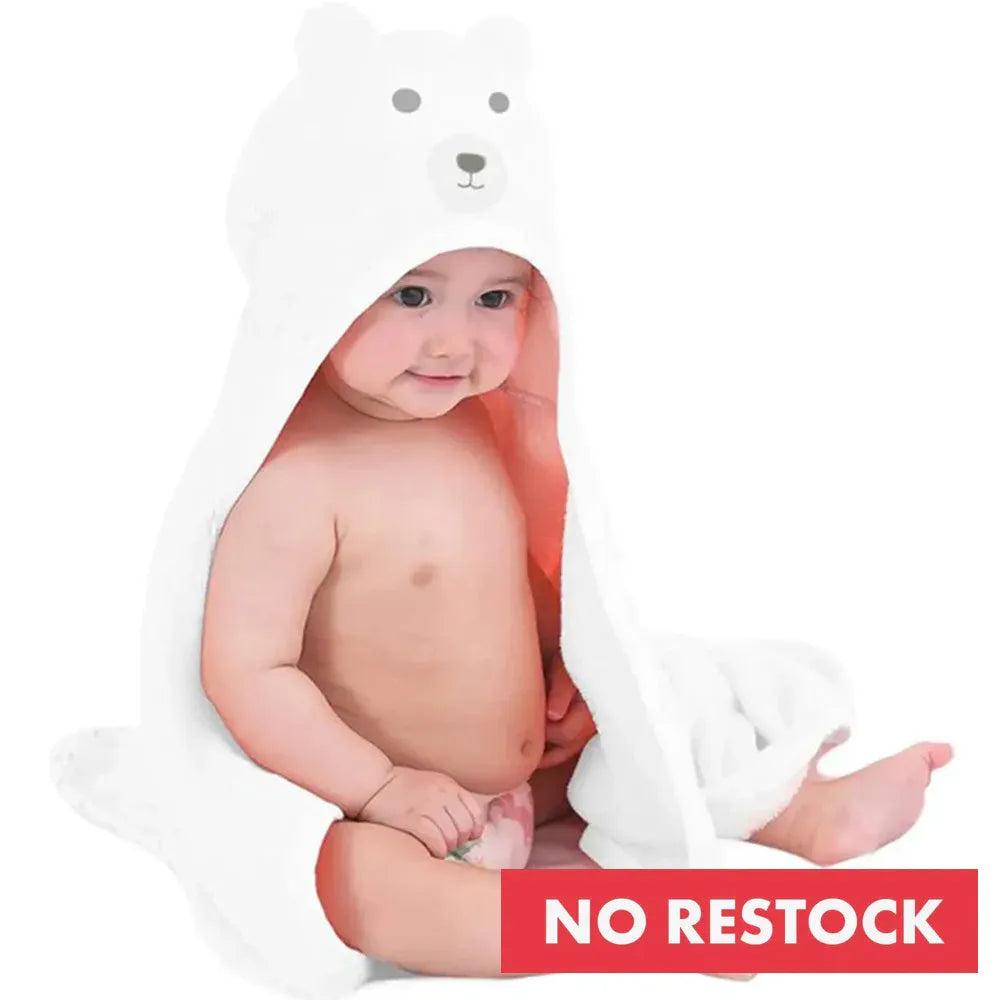 Orso Polare Coperta multifunzionale in pile per bambini con cappuccio - Coperta da avvolgere - Coperta 75x100 cm