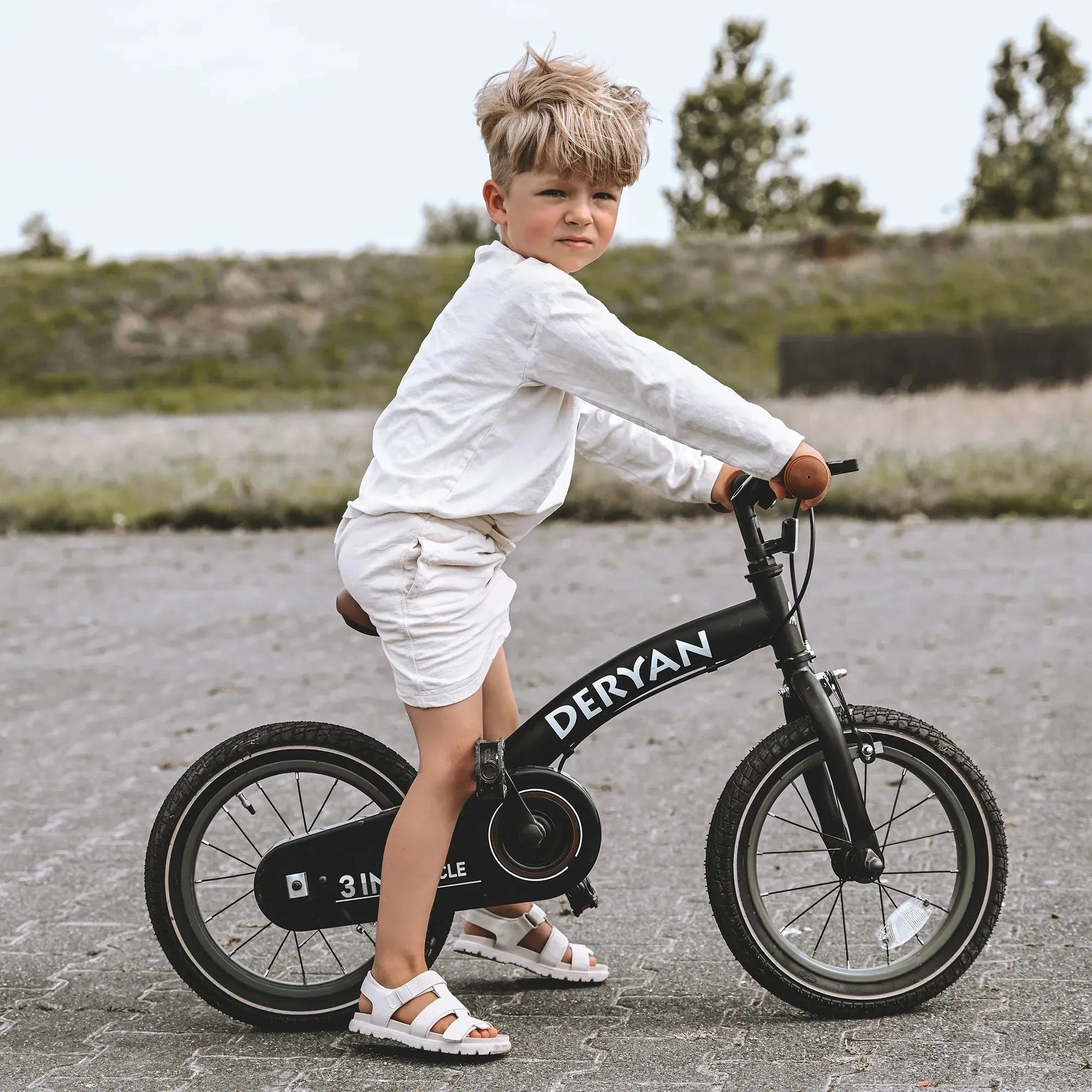 Bicicletta di lusso per bambini da 12 pollici - 3 in 1 - balance bike Nero