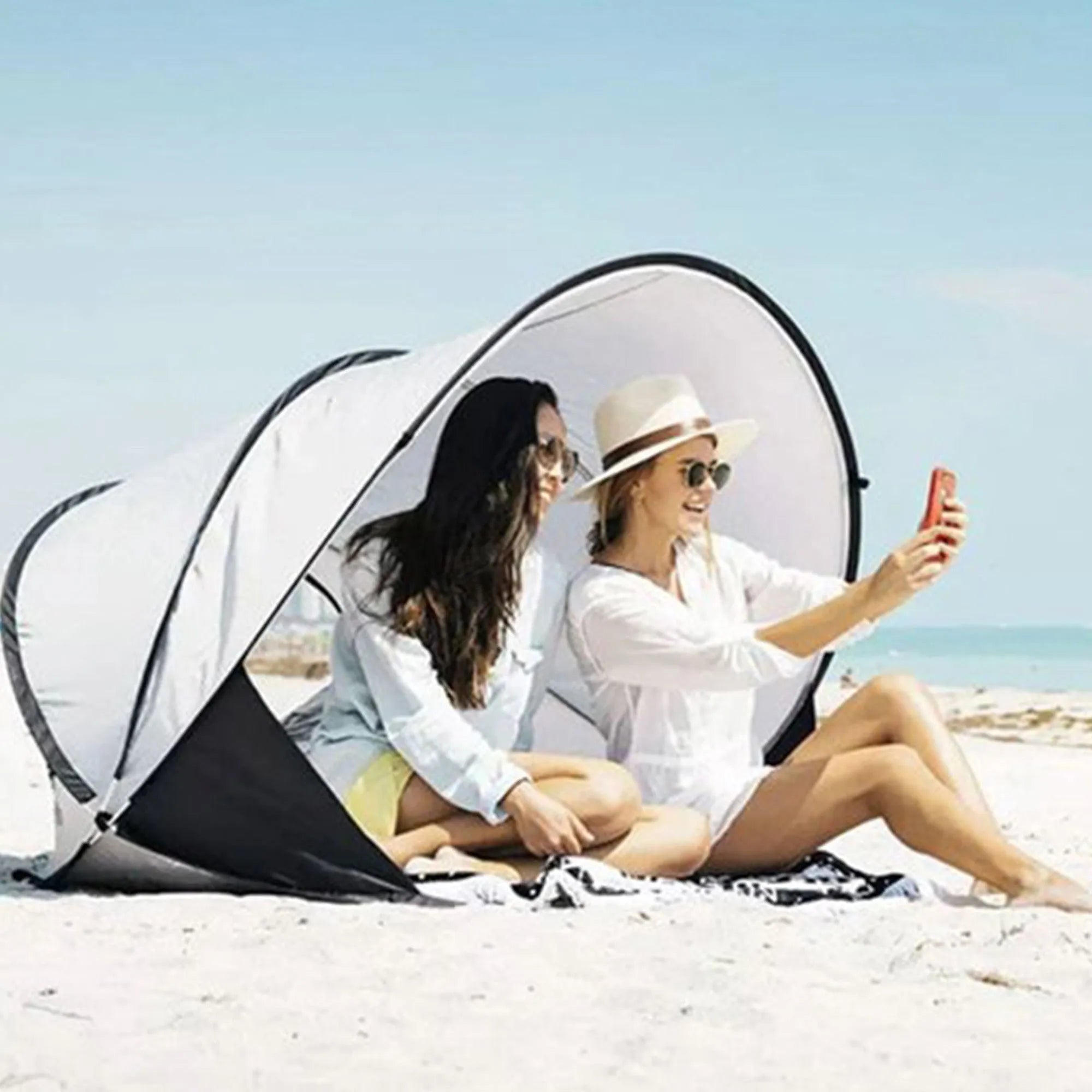 Tenda da spiaggia XXL Argento