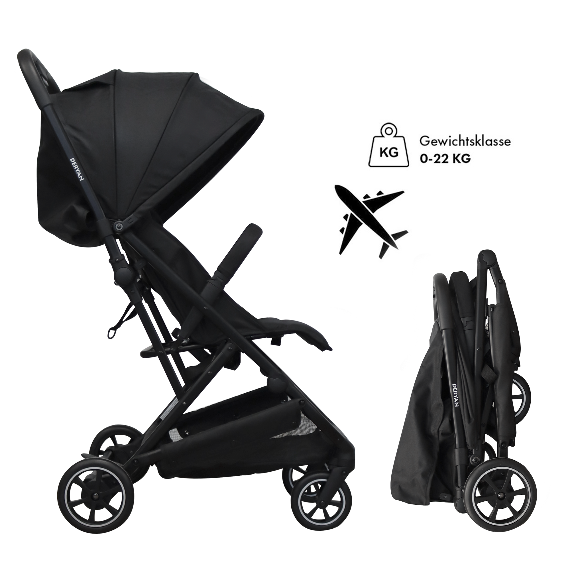 Passeggino leggero Luxe Easy - Nero