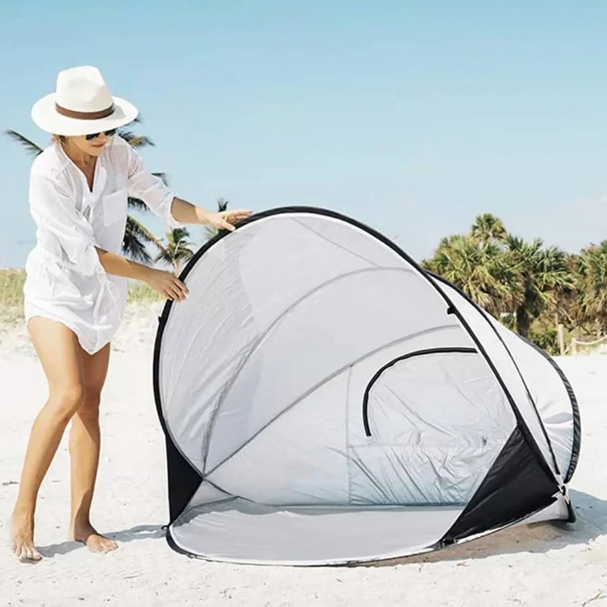 Tenda da spiaggia XXL Argento