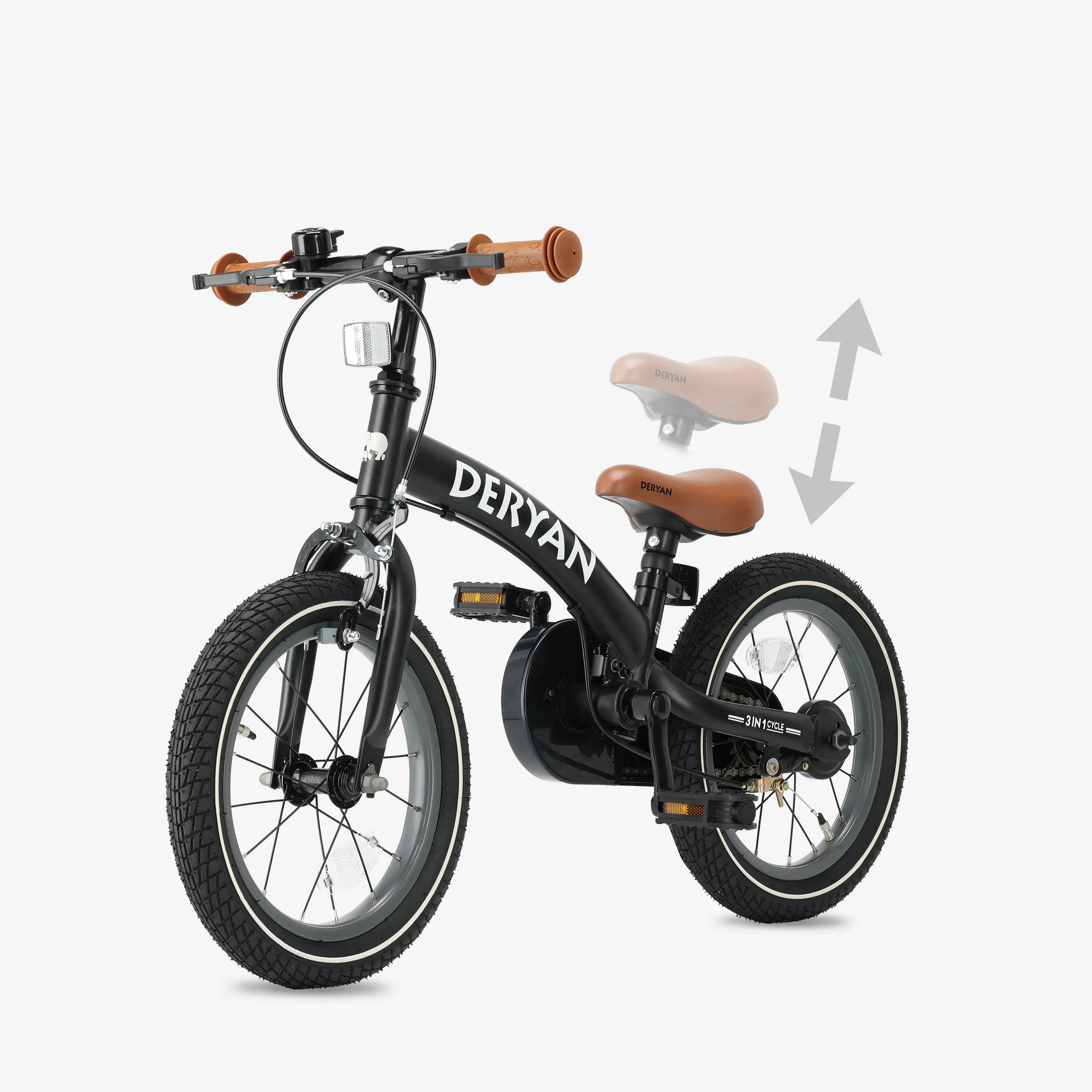 Bicicletta di lusso per bambini da 12 pollici - 3 in 1 - balance bike Nero